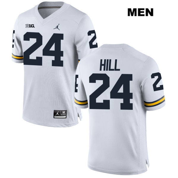 Men's NCAA Michigan Wolverines Lavert Hill #24 White Jordan Brand Authentic Stitched Football College Jersey EP25W10BH